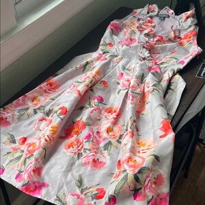 Jessica Howard Floral Dress in Pink and White